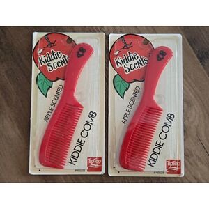 Vintage Tip Top Kiddie Scents Apple Scented Hair Comb Set of 2 Red 80s New